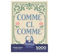 Jigsaw Puzzles for Adults 1000 Comme Ci, Comme Ça French Phrase Puzzle for Adults Relaxing Games But Fun And Humorous Challenging To Complete 38x26cm/1000pcs