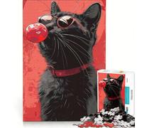 Jigsaw Puzzles for Adults 1000 Cool Cat with Bubble Gum, Brain Teaser Game, Parent-child Interaction, Enhance Love between Couples 38x52cm