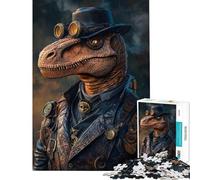 Jigsaw Puzzles for Adults 1000 Cool Steampunk Raptor Dinosaur Challenging To Complete Learning Educational DIY Toys for 14+ Puzzle Game Offered (38x52cm)