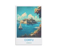 Jigsaw Puzzles for Adults 1000，Corfu Greece Puzzles for Adults, Challenging Puzzles, Puzzle Game for The Whole for Women,Gifts for Men, 52x38cm