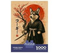 Jigsaw Puzzles for Adults 1000 Corgi Samurai Puzzles for Adults DIY Toys Pattern Assembly Gifts for Friends And Family 70x50cm/1000pcs