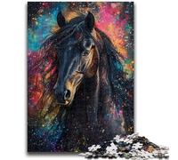 Jigsaw Puzzles for Adults 1000 Cosmic Black Horse Adult Jigsaw,for Educational Game Challenge Toy Birthday Present, Gifts, Wall Art (50x75cm)