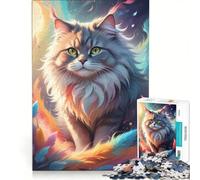 Jigsaw Puzzles for Adults 1000 Cosmic Cat A Fantastical, Brain Teaser Game, Parent-child Interaction, Enhance Love between Couples 50x75cm