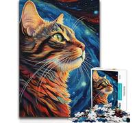 Jigsaw Puzzles for Adults 1000 Cosmic Cat Dreams Family Fun & Game Night Precision Cutting Educational Toy (size 38x52cm)