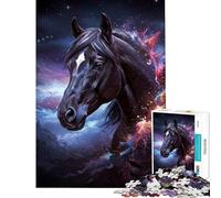 Jigsaw Puzzles for Adults 1000 Cosmic Horse Portrait Relaxing Games Brain Intelligence Challenge Addictive Toys Great Gifts Family Activities (Size 38x52cm)