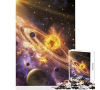 Jigsaw Puzzles for Adults 1000 Cosmic Majesty - A Planetary System in Motion Toy Wall Decor Secret Santa Gifts Relaxing Games Artists' Collection, Fine Arts Size 38x26cm
