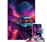 Jigsaw Puzzles for Adults 1000 Cosmic Train Journey Challenging To Complete Learning Educational DIY Toys for 14+ Puzzle Game Offered (38x26cm)