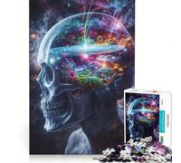 Jigsaw Puzzles for Adults 1000 Cosmic Visionary Skull, Brain Teaser Game, Parent-child Interaction, Enhance Love between Couples 38x52cm