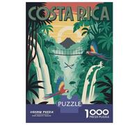 Jigsaw Puzzles for Adults 1000 Costa Rica Tropical Waterfall Scene Adult Jigsaw Puzzle Hands-on Game Precision Cutting Gifts for Friends And Family 52x38cm/1000pcs