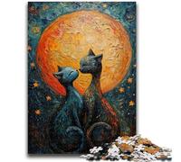 Jigsaw Puzzles for Adults 1000 Couple Cat Jigsaw,Stress Reliever Difficult Challenge Suitable for Desktop Decoration (50x75cm)