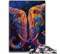 Jigsaw Puzzles for Adults 1000 Couple Elephants Adult Jigsaw,learning Educational Is Ideal As A Gift for The Whole Family (26x38cm)