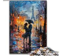 Jigsaw Puzzles for Adults 1000 Couple Under The Eiffel Tower, Stress Reliever Difficult Challenge Secret Santa Gifts for Age 14 Years Up (Size 50x75cm)