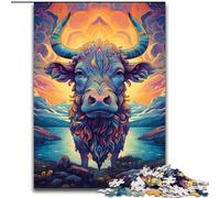 Jigsaw Puzzles for Adults 1000 Cow On The Mountain Nature Made of Wood, for Teenagers Age Group 14+, Home Decor 50x75cm DIY Art Decor