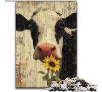 Jigsaw Puzzles for Adults 1000 Cows And Sunflowers Jigsaw Puzzles for Birthdays, Holidays, And Special Occasions (Size 50x75cm)