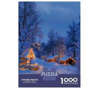 Jigsaw Puzzles for Adults 1000 Cozy Winter Cabin Village Adult Jigsaw Puzzle Toy Wall Decor Difficult Challenge Educational Challenge 38x26cm/1000pcs