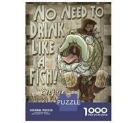 Jigsaw Puzzles for Adults 1000 Craft Beer Bass Fish Adult Jigsaw Puzzle Toy Wall Decor Difficult Challenge Educational Challenge 70x50cm/1000pcs