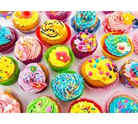 Jigsaw Puzzles for Adults 1000, Cupcakes Puzzle Game, Decompressing Intellectual Educational Toy Good Gift for Adults Parents Kids, Home Decor