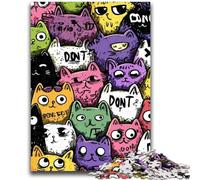 Jigsaw Puzzles for Adults 1000 Cute Abstract Cat Adult Jigsaw,learning Educational Is Ideal As A Gift for The Whole Family (75x50cm)