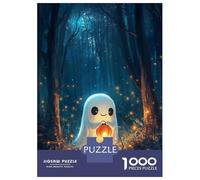 Jigsaw Puzzles for Adults 1000 Cute Halloween Ghost in Forest Jigsaws for Adults Family Games Staycation Kill Time Gifts for Friends And Family 52x38cm/1000pcs