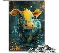 Jigsaw Puzzles for Adults 1000 Cute Little Yellow Cow Wooden Puzzles Interactive Family Game, DIY Home Decor, Challenging Brain Teaser Gift (Size 26x38cm)