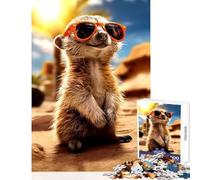 Jigsaw Puzzles for Adults 1000 Cute Meerkat Erdmaennchen Jigsaw for Teenagers Stress Reliever Difficult And Challenge Toys Educational Games (38x26cm)