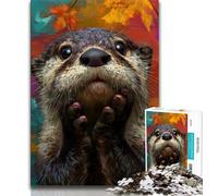 Jigsaw Puzzles for Adults 1000 Cute Otter 1000 Pieces for Teenagers,Stress Reliever Difficult Challenge Home Decoration Toys (size 38x26cm)