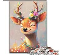 Jigsaw Puzzles for Adults 1000 Cute Sika Deer Wooden Jigsaw Puzzles Perfect for Teenager & Families, Ideal 26X38CM
