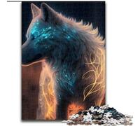 Jigsaw Puzzles for Adults 1000 Cute Wolf Baby Made of Wood, Perfect for Family Fun on Birthdays, Christmas 50x75cm for Home Decor, Brain Training