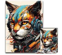 Jigsaw Puzzles for Adults 1000 Cyborg Cat Machine Head Difficult Puzzles for Adults for Teenagers Couples And Friends for Birthdays Christmas 1000 PCS(38x26cm)