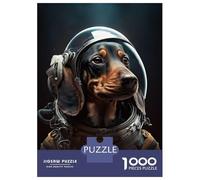 Jigsaw Puzzles for Adults 1000 Dachshund Astronaut Adult Jigsaw Puzzle Toy Wall Decor Difficult Challenge Educational Challenge 70x50cm/1000pcs