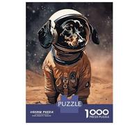 Jigsaw Puzzles for Adults 1000 Dachshund Astronaut Mars Adult Jigsaw Puzzle Toy Wall Decor Difficult Challenge Educational Challenge 38x26cm/1000pcs