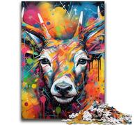 Jigsaw Puzzles for Adults 1000 Deer Graffiti 1000 Piece Jigsaw,Learning Educational Toys Family Games Unique Birthday And Gifts (50x75cm)