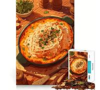 Jigsaw Puzzles for Adults 1000 Delicious Shepherd's Pie Illustration Premium Edge Art Cognitive Skill Toy Casual Play Game Birthday Fun Play (38x26cm)