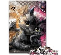 Jigsaw Puzzles for Adults 1000 Devil Kitten for Age 14+ Educational Games For Adults And Teenagers Artwork Gift 26x38cm