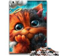 Jigsaw Puzzles for Adults 1000 Devil Kitten Suitable for Ages 14 And Up Family Games Deal As Gifts for The Whole Family 50x75cm