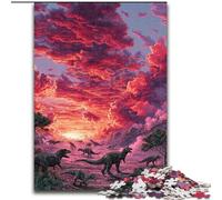 Jigsaw Puzzles for Adults 1000 Dinosaurs at Sunset, Family Entertainment Toys Is Ideal As Gifts for The Whole Family for 14+ (Size 26x38cm)