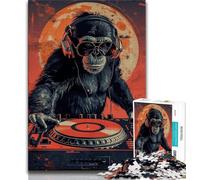 Jigsaw Puzzles for Adults 1000 DJ Chimpanzee Puzzles for Teenagers,Challenging Game for Is Ideal As A Gift for The Whole Family 26x38cm