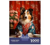 Jigsaw Puzzles for Adults 1000 Dog in Kimono Puzzles for Adults DIY Toys Pattern Assembly Gifts for Friends And Family 70x50cm/1000pcs