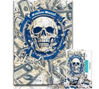 Jigsaw Puzzles for Adults 1000 Dollars And Skull Teenager Jigsaw,Challenging Game Toys Wall Decoration Unique Birthday And Xmas Gifts 38x26cm
