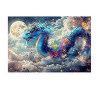 Jigsaw Puzzles for Adults 1000 Dragon Jigsaws 1000 Pieces for Adults Wooden Moon Puzzle Games, Classic Educational Challenging Game for The Whole Families Decompression, Rome Decor Gifts 75x50cm I-17
