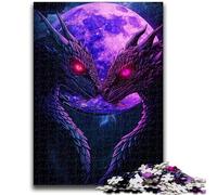 Jigsaw Puzzles for Adults 1000 Dragons Under The Moon Adult Jigsaw,Fun Games Every Piece Is Unique - Challenging Family Fun Game (38x26cm)