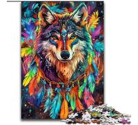 Jigsaw Puzzles for Adults 1000 Dream Catcher Wolf Puzzles for Adults 26X38CM Brain Teaser & Home Decor, Perfect