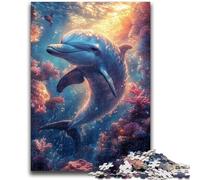 Jigsaw Puzzles for Adults 1000 Dream Dolphin Educational Family Game Deal As Gifts for The Whole Family for And Age 14 Years Up 26x38cm