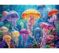 Jigsaw Puzzles for Adults 1000 Dream Jellyfish Puzzle High Definition Wooden Puzzle with Gifts Box Relaxing Home Activity Wall Decor Large Educational Puzzles Challenging Games for Adults s7h-925