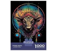 Jigsaw Puzzles for Adults 1000 Dreamcatcher Mandala Bull Jigsaw Puzzle Brain Teaser Game But Fun And Humorous Great Gift for Gaming 52x38cm/1000pcs