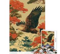 Jigsaw Puzzles for Adults 1000 Eagle Soaring over Waves And Trees Family Game Precision Cutting Anti-Stress Toys with Fully Interlocking Randomly Shaped Pieces (50X75cm)