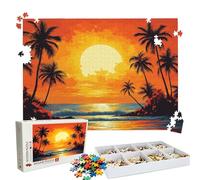 Jigsaw Puzzles for Adults 1000 Educational Game jigsaw puzzle Hard Difficult Challenging Large Puzzle Jigsaw Home Wall Decors Family Challenge Unique Gifts Theme: Sunset Coconut Trees Puzzle W3H-16