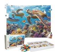 Jigsaw Puzzles for Adults 1000 Educational Game jigsaw puzzle Hard Difficult Challenging Large Puzzle Jigsaw Home Wall Decors Family Challenge Unique Gifts Theme: Coral Sea Turtles(2) Puzzle W3H-248