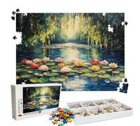 Jigsaw Puzzles for Adults 1000 Educational Game jigsaw puzzle Hard Difficult Challenging Large Puzzle Jigsaw Home Wall Decors Family Challenge Unique Gifts for Men Theme: Monet Pond(2) Puzzle W3H-111