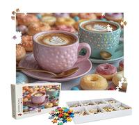 Jigsaw Puzzles for Adults 1000 Educational Game jigsaw puzzle Hard Difficult Challenging Large Puzzle Jigsaw Home Wall Decors Family Challenge Unique Gifts Women/Men Theme: Coffee Dessert Puzzle W3H-5